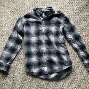 Janie and Jack Black and Gray Button Down Shirt